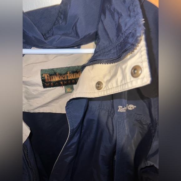 Timberland Weathergear Windbreaker Men's Hooded Jacket Navy Blue 2002 Me… - Picture 1 of 6